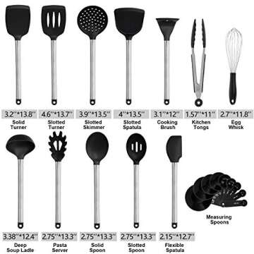 AILUKI 21 Piece Kitchen Utensil Set: Stylish Silicone Tools