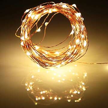 Ariceleo Led Fairy Lights Battery Operated, 4 Packs Mini Battery Powered Copper Wire Starry Fairy Lights for Bedroom, Christmas, Parties, Wedding, Centerpiece, Decoration (5m/16ft Warm White)