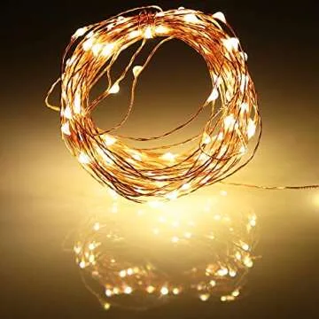 Ariceleo Led Fairy Lights Battery Operated, 4 Packs Mini Battery Powered Copper Wire Starry Fairy Lights for Bedroom, Christmas, Parties, Wedding, Centerpiece, Decoration (5m/16ft Warm White)