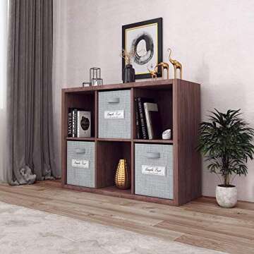 NEATERIZE Cube Storage Baskets for Organizing - 13x13 Inch - Set of 6 Heavy-Duty Storage Cubes for Storage and Organization. Perfect Bins for Cubby Storage Boxes Or Cube Storage Organizer (Grey)