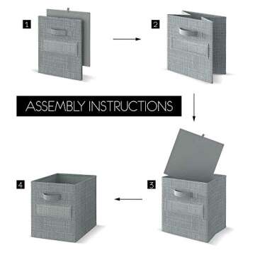 NEATERIZE Cube Storage Baskets for Organizing - 13x13 Inch - Set of 6 Heavy-Duty Storage Cubes for Storage and Organization. Perfect Bins for Cubby Storage Boxes Or Cube Storage Organizer (Grey)