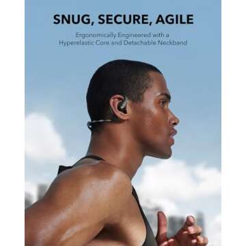 Soundcore by Anker AeroFit Pro Open-Ear Headphones, Ultra Comfort, Secure Fit, Ergonomic Design, Rich Sound with LDAC, Bluetooth 5.3, IP55 Water-Resistant, 46H Playtime, App Control, Wireless Earbuds