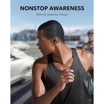 Soundcore by Anker AeroFit Pro Open-Ear Headphones, Ultra Comfort, Secure Fit, Ergonomic Design, Rich Sound with LDAC, Bluetooth 5.3, IP55 Water-Resistant, 46H Playtime, App Control, Wireless Earbuds