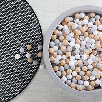 GOGOSO Play Balls for Toddlers - 100 pcs Ball Pits Balls Beige Grey White, BPA Free Plastic Balls fo...
