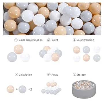 GOGOSO Play Balls for Toddlers - 100 pcs Ball Pits Balls Beige Grey White, BPA Free Plastic Balls for Ball Pit Toys Crush Balls for Boys Girls Toddlers
