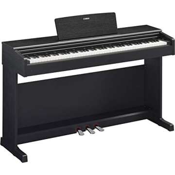 YAMAHA Arius YDP-144 Console Digital Piano - Black Bundle with Furniture Bench, Headphones, Instructional Book, Online Lessons, Austin Bazaar Instructional DVD, and Polishing Cloth