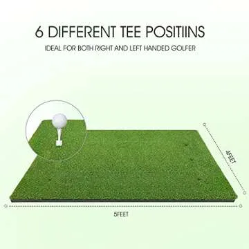 ToVii Golf Hitting Mat - 5x4ft Golf Mat, Premium Artificial Turf Golf Mat for Indoor Outdoor Training, Golf Practice Mat with 2 Rubber Tees, 7 Golf Tees and 6 Golf Balls, Golf Gifts