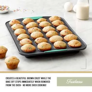 Trudeau Structure Silicone Muffin Pan, Pan-24 Cup, Grey/Mint