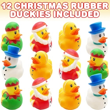 ArtCreativity Holiday Rubber Duckies for Kids - 12 Pack