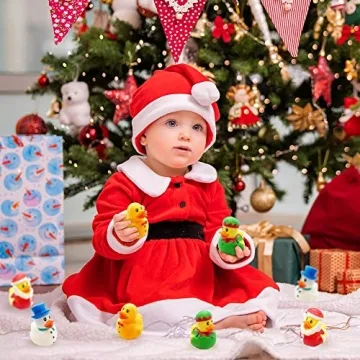 ArtCreativity Holiday Rubber Duckies for Kids - 12 Pack