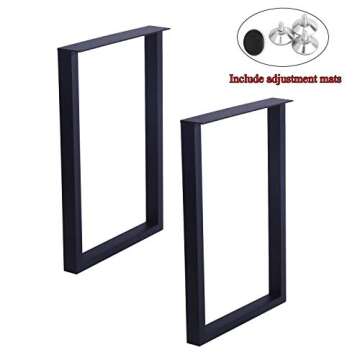 MBQQ Furniture Legs 28”Height 17.7”Wide Rustic Decory Square Tube Table Legs,Heavy Duty Metal De...