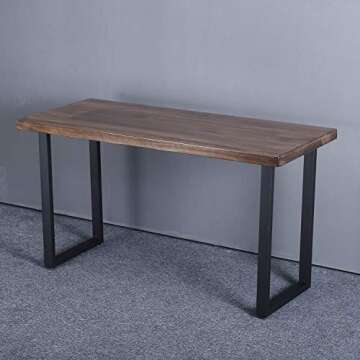 MBQQ Furniture Legs 28”Height 17.7”Wide Rustic Decory Square Tube Table Legs,Heavy Duty Metal Desk Legs,Dining Table Legs,Industrial Modern, DIY Iron Bench Legs