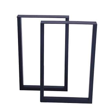 MBQQ Furniture Legs 28”Height 17.7”Wide Rustic Decory Square Tube Table Legs,Heavy Duty Metal Desk Legs,Dining Table Legs,Industrial Modern, DIY Iron Bench Legs