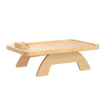 SINWANT Couch Arm Tray - Bamboo Foldable Clip-On Table