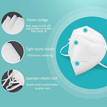[1 Pack]Facial Protection Filtration>Anti-fog, Dust-proof Adjustable Headgear Full Face Protection Masks