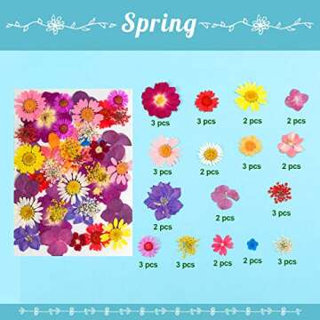 YRYM HT Dried Flowers-116 PCS Natural Dried Flower Herbs Kit for Bath, Soap Making, Candle Making and Resin Jewelry Making Art Floral Decors