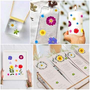 YRYM HT Dried Flowers-116 PCS Natural Dried Flower Herbs Kit for Bath, Soap Making, Candle Making and Resin Jewelry Making Art Floral Decors