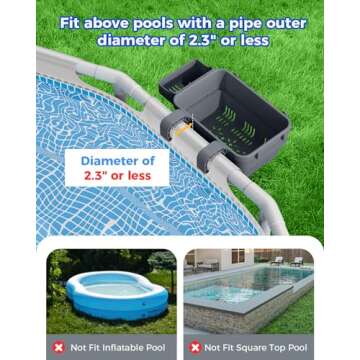 VICHTOP Poolside Storage Basket for Above Ground Pools, Above Ground Pool Accessories, Swimming Pool Storage Basket with Pool Cup Holder, Versatile Organization for Pool Accessories(2 Pack)