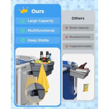 VICHTOP Poolside Storage Basket for Above Ground Pools, Above Ground Pool Accessories, Swimming Pool Storage Basket with Pool Cup Holder, Versatile Organization for Pool Accessories(2 Pack)