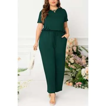 Levaca Plus Size Wide Leg Jumpsuit for Curvy Women