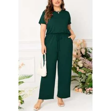Levaca Plus Size Wide Leg Jumpsuit for Curvy Women
