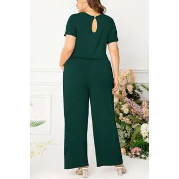 Levaca Plus Size Wide Leg Jumpsuit for Curvy Women
