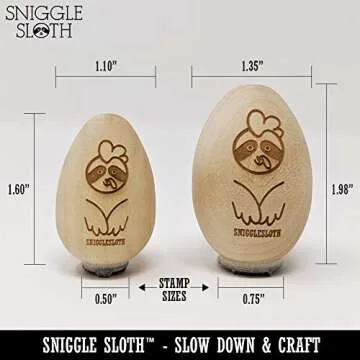 Chicken Running Laying Eggs Chicken Egg Rubber Stamp - 1/2 Inch Mini