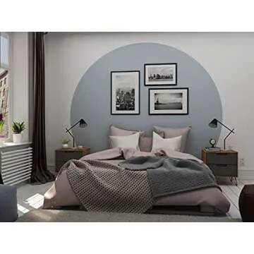 Manhattan Comfort Rockefeller Nightstand with Drawers, Mid Century Modern Bedside Table, Minimalist Display and Storage Organizer, Ideal for Bedroom and Living Room, Nature/Textured Grey