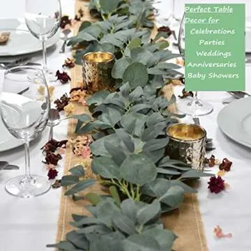 IMORIGINS 2 Pack - Artificial Eucalyptus Garland with Willow Vines, 6.5' Long Faux Eucalyptus Garland Greenery, Silver Dollar Eucalyptus Leaves Fake Greenery Garland Wedding Backdrop Arch Wall Decor