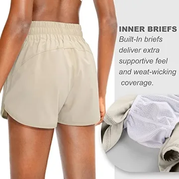 SANTINY Women's High Waisted Running Shorts with Pockets