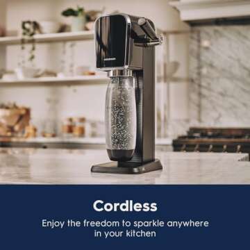 SodaStream Art Sparkling Water Maker (Misty Blue) with CO2 and Dishwasher Safe Bottle