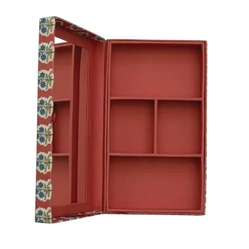 Creative Co-Op Floral Jewelry Box with Mirror and Storage