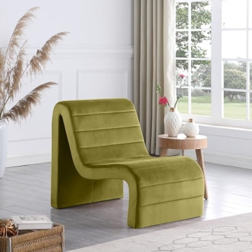 Meridian Modern Velvet Accent Chair in Rich Olive