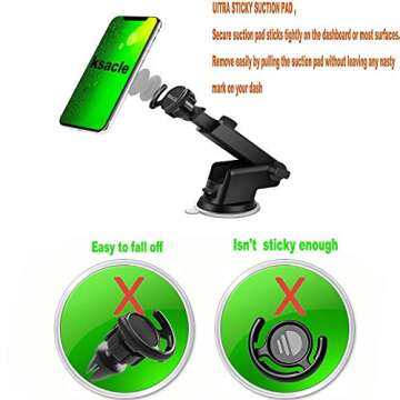 KSACLE Car Phone Mount - Universal Holder for Dashboard & Air Vent