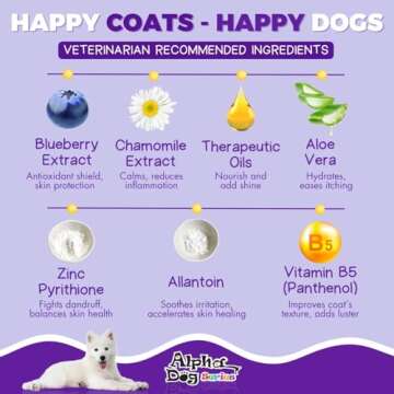 Alpha Dog Series Bright White Grooming Natural Dog Shampoo and Conditioner with Aloe Vera, pH balanced Shampoo for Dogs, Tear-Free, Moisturizing Dog Shampoo for Sensitive Skin - 26.4 Oz