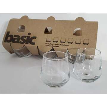 Home Essentials Basic Set of 6 3.25 oz Shot Glass