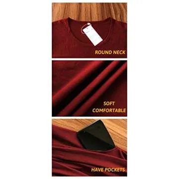 AUSELILY Women's Pleated Swing Dress with Pockets