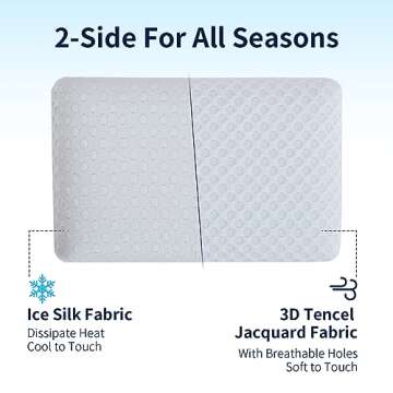 Hcore Ultra Thin Pillow 2.75" Stomach Sleeping, Slim Pillow for Side Back Stomach Sleepers, Gel Infu...