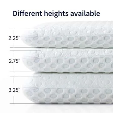 Hcore Ultra Thin Pillow 2.75" Stomach Sleeping, Slim Pillow for Side Back Stomach Sleepers, Gel Infused Memory Foam Pillow with Two-Sided Pillow - CertiPUR-US - Standard