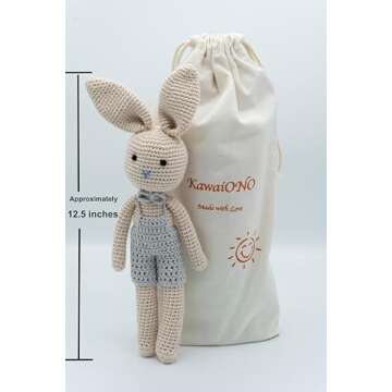 KawaiOnO Bunny Family, Bunny Dad, Handmade Bunny Crochet Plushie Doll, Amigurumi Doll, Baby/Toddler Doll (Bunny Dad)