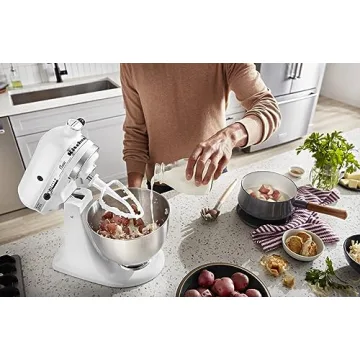 KitchenAid Classic Series 4.5 Quart Tilt-Head Stand Mixer K45SS, White