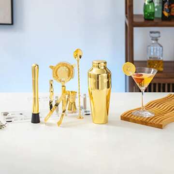 Btuqbu Cocktail Shaker Set with Arcylic Stand, Mixology Bartender Kit for Drink Mixing | Mixology Se...