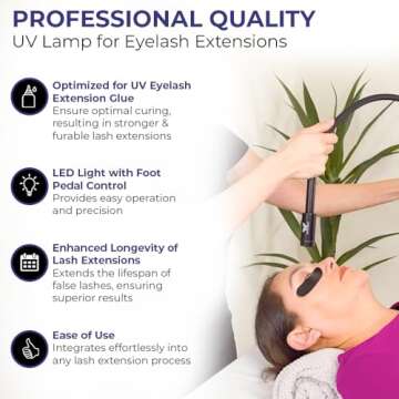 Existing Beauty UV Lamp for Eyelash Extensions - UV Light with Foot Pedal Control - Enhances Lash Lo...