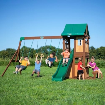 Lakewood Cedar Wood Swing Set - Durable Outdoor Fun for Kids