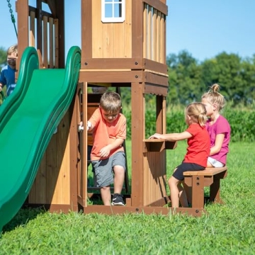 Lakewood Cedar Wood Swing Set - Durable Outdoor Fun for Kids