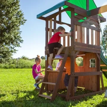 Lakewood Cedar Wood Swing Set - Durable Outdoor Fun for Kids