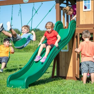 Lakewood Cedar Wood Swing Set - Durable Outdoor Fun for Kids
