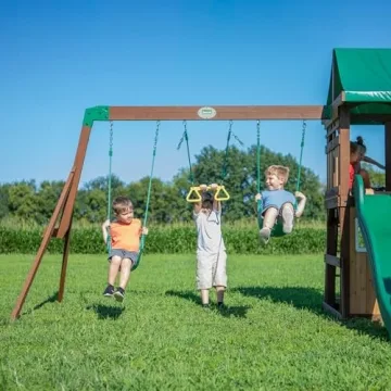 Lakewood Cedar Wood Swing Set - Durable Outdoor Fun for Kids