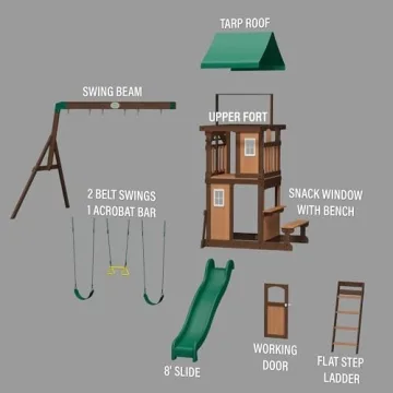 Lakewood Cedar Wood Swing Set - Durable Outdoor Fun for Kids