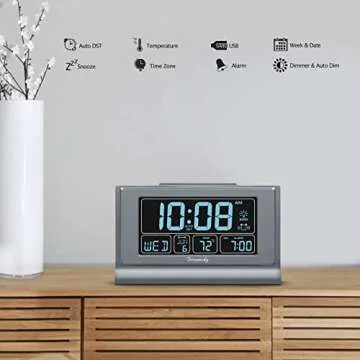 DreamSky Digital Alarm Clock with USB Charging Ports